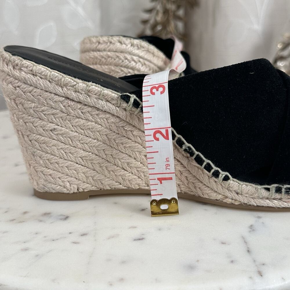 Banana Republic Sandals‎ Womens 8.5 M Slip On Wedge Espadrille Slide Black Suede - Picture 16 of 17